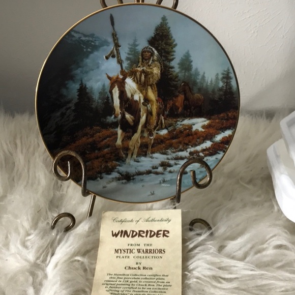 NEW 1992 The Hamilton Collection Mystic Warrior Windrider plate numbered CoA - Picture 7 of 8